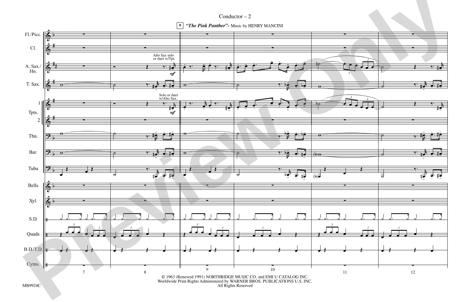 Cartoon Show, Part 2: Marching Band Conductor Score & Parts