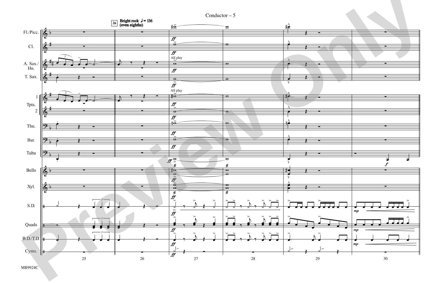 Cartoon Show, Part 2: Marching Band Conductor Score & Parts
