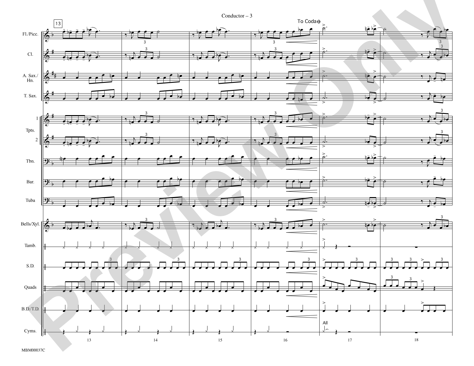 Bad to the Bone: Marching Band Conductor Score & Parts