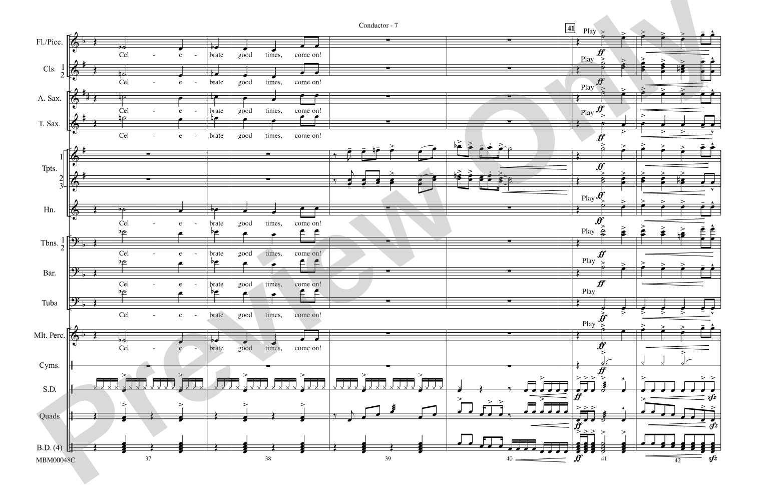 Celebration: Marching Band Conductor Score & Parts