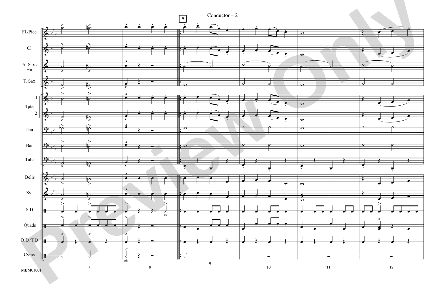 Sleigh Ride: Marching Band Conductor Score & Parts