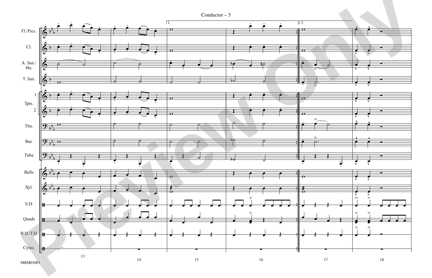 Sleigh Ride: Marching Band Conductor Score & Parts