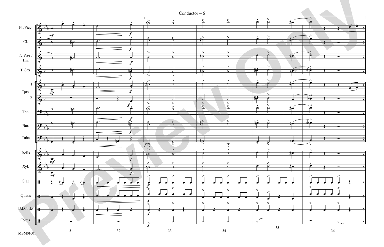Sleigh Ride: Marching Band Conductor Score & Parts