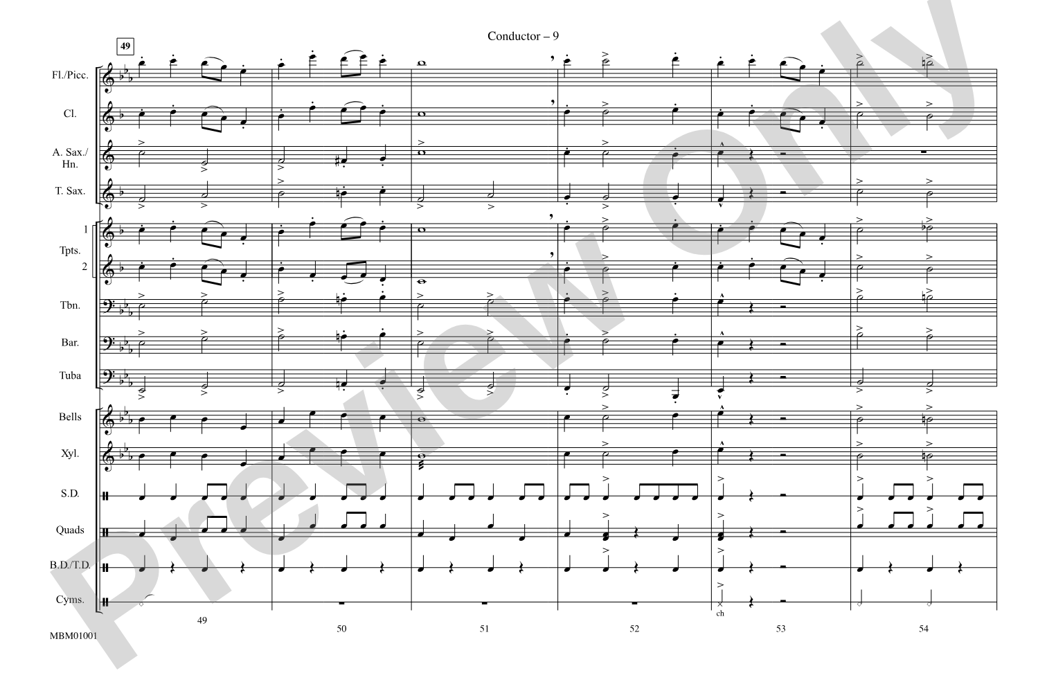 Sleigh Ride: Marching Band Conductor Score & Parts