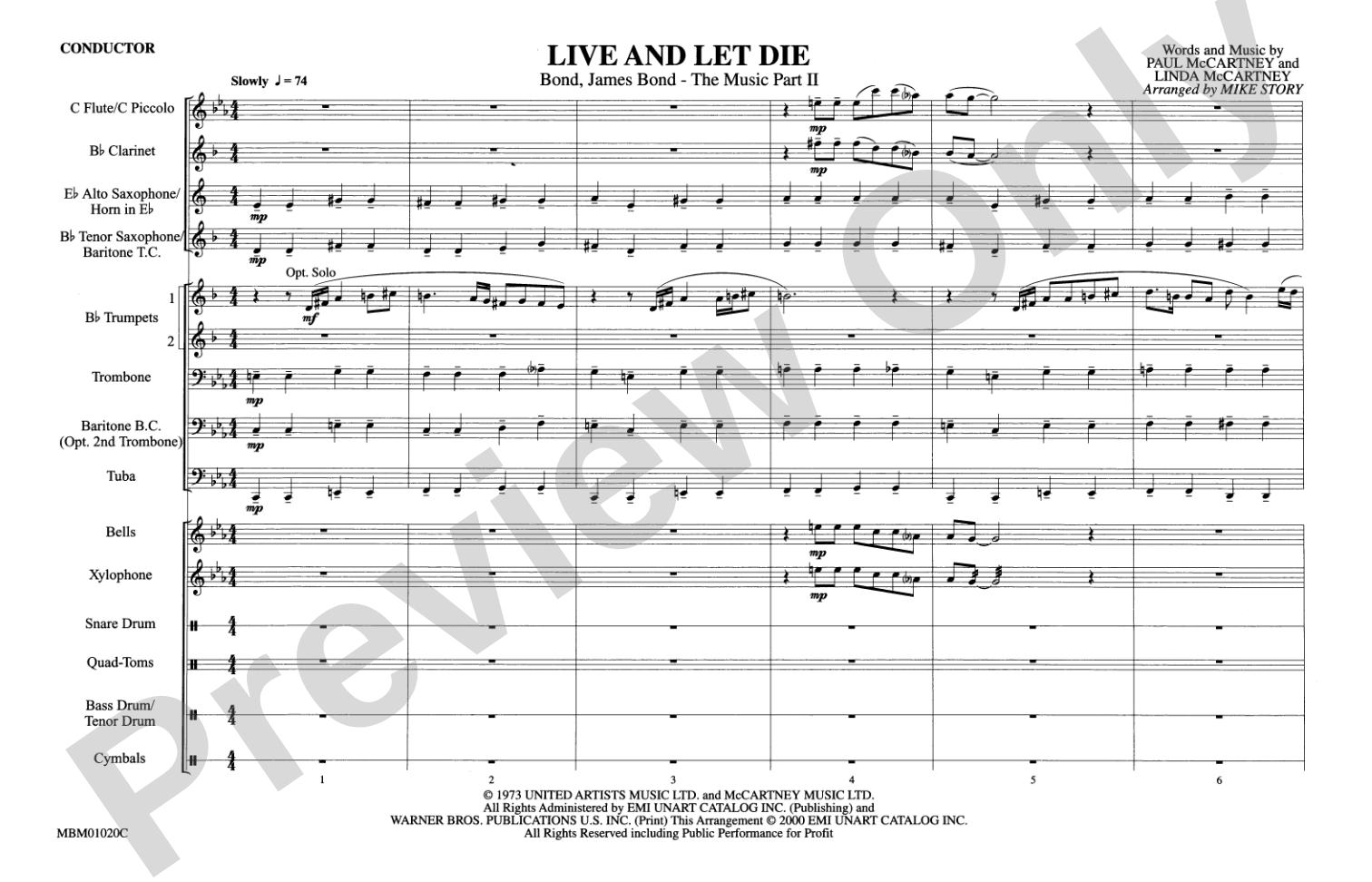 Live and Let Die: Marching Band Conductor Score & Parts
