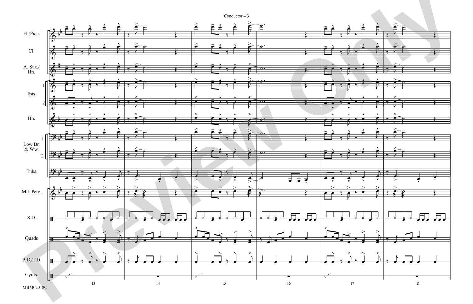 Turn the Beat Around: Marching Band Conductor Score & Parts