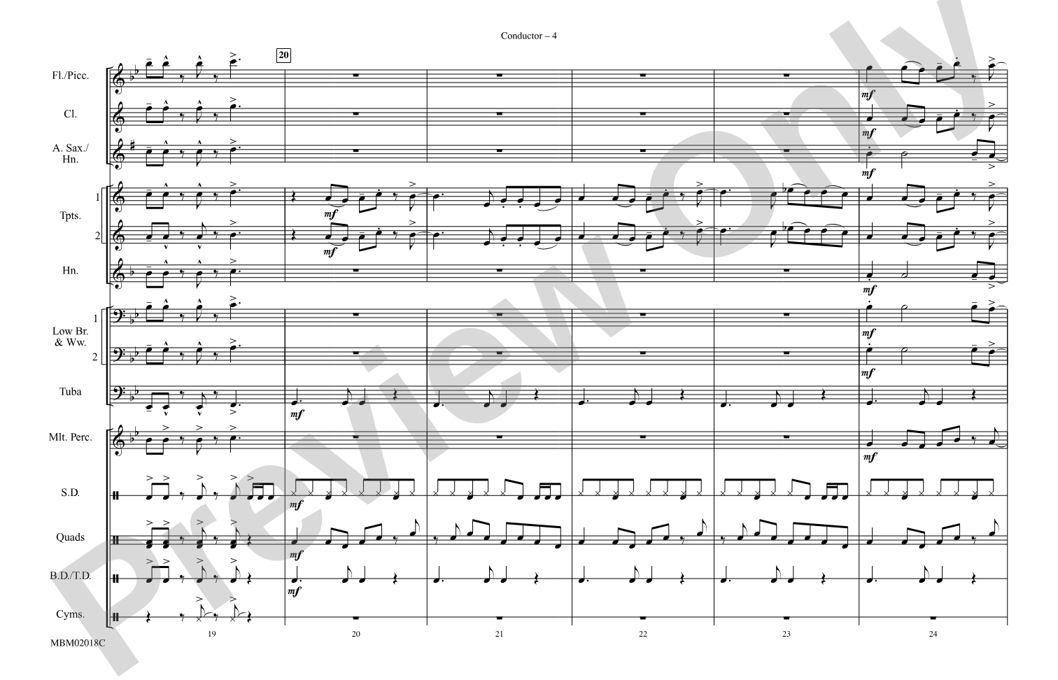 Turn the Beat Around: Marching Band Conductor Score & Parts