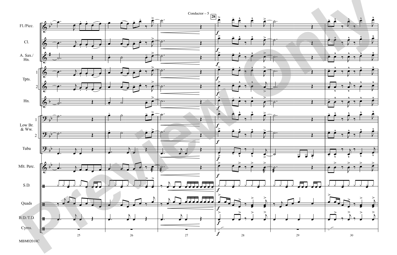 Turn the Beat Around: Marching Band Conductor Score & Parts
