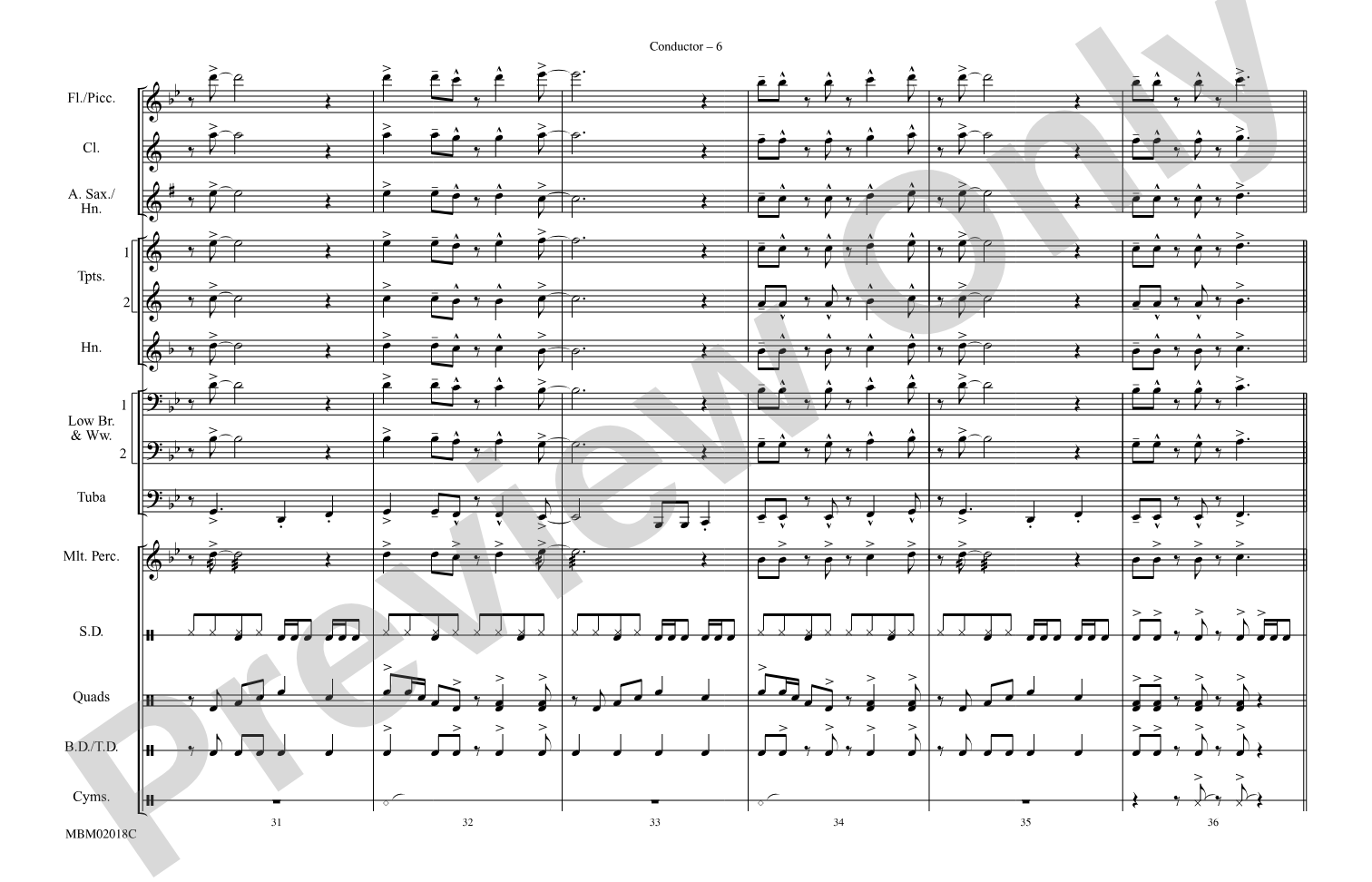 Turn the Beat Around: Marching Band Conductor Score & Parts
