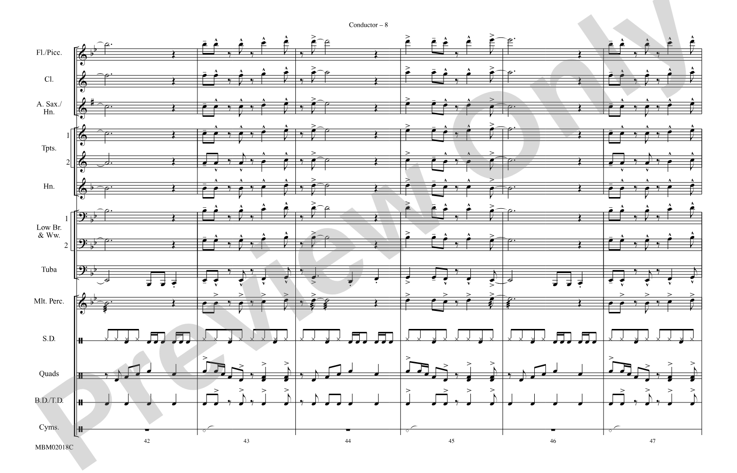 Turn the Beat Around: Marching Band Conductor Score & Parts