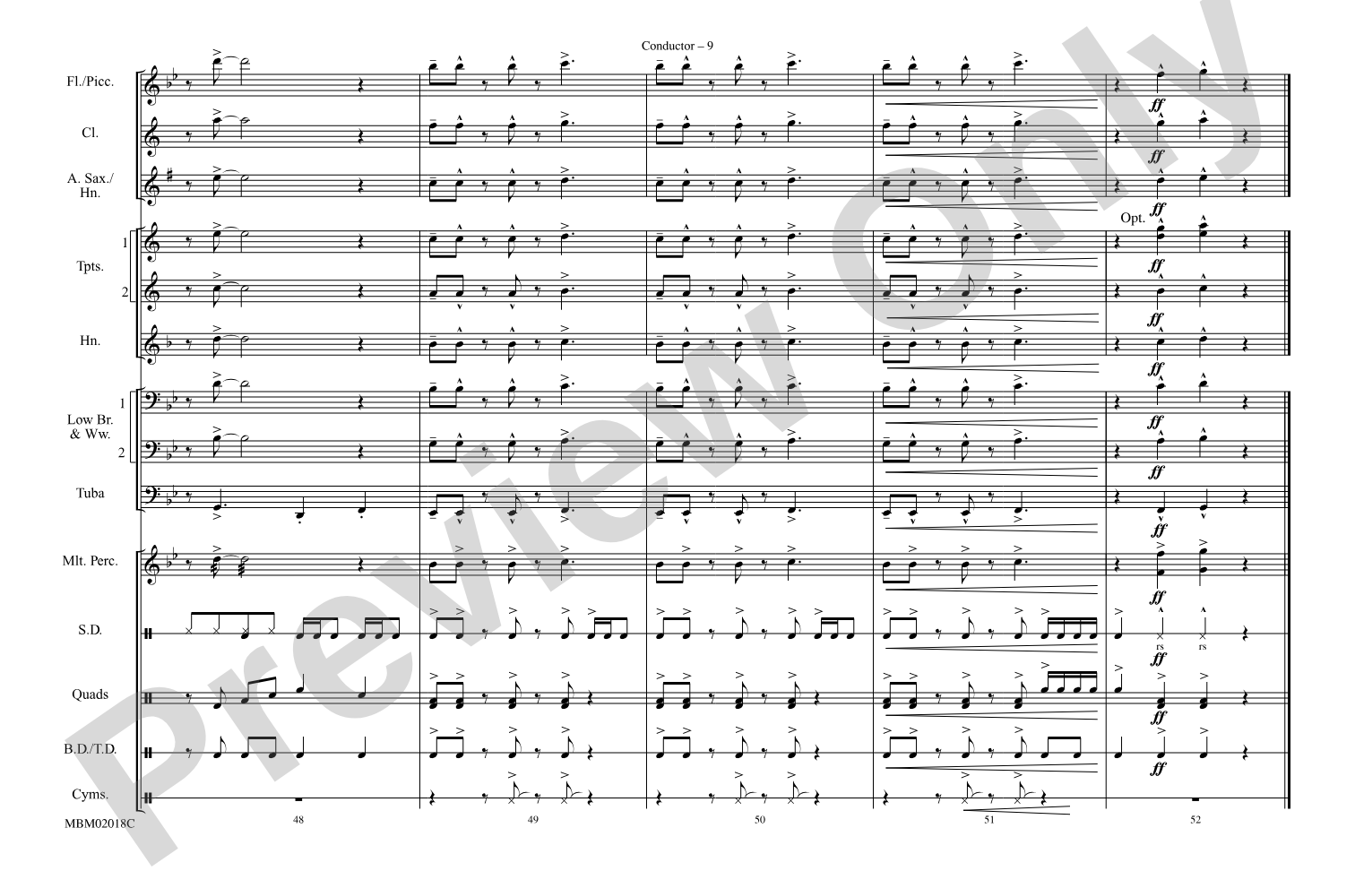 Turn the Beat Around: Marching Band Conductor Score & Parts