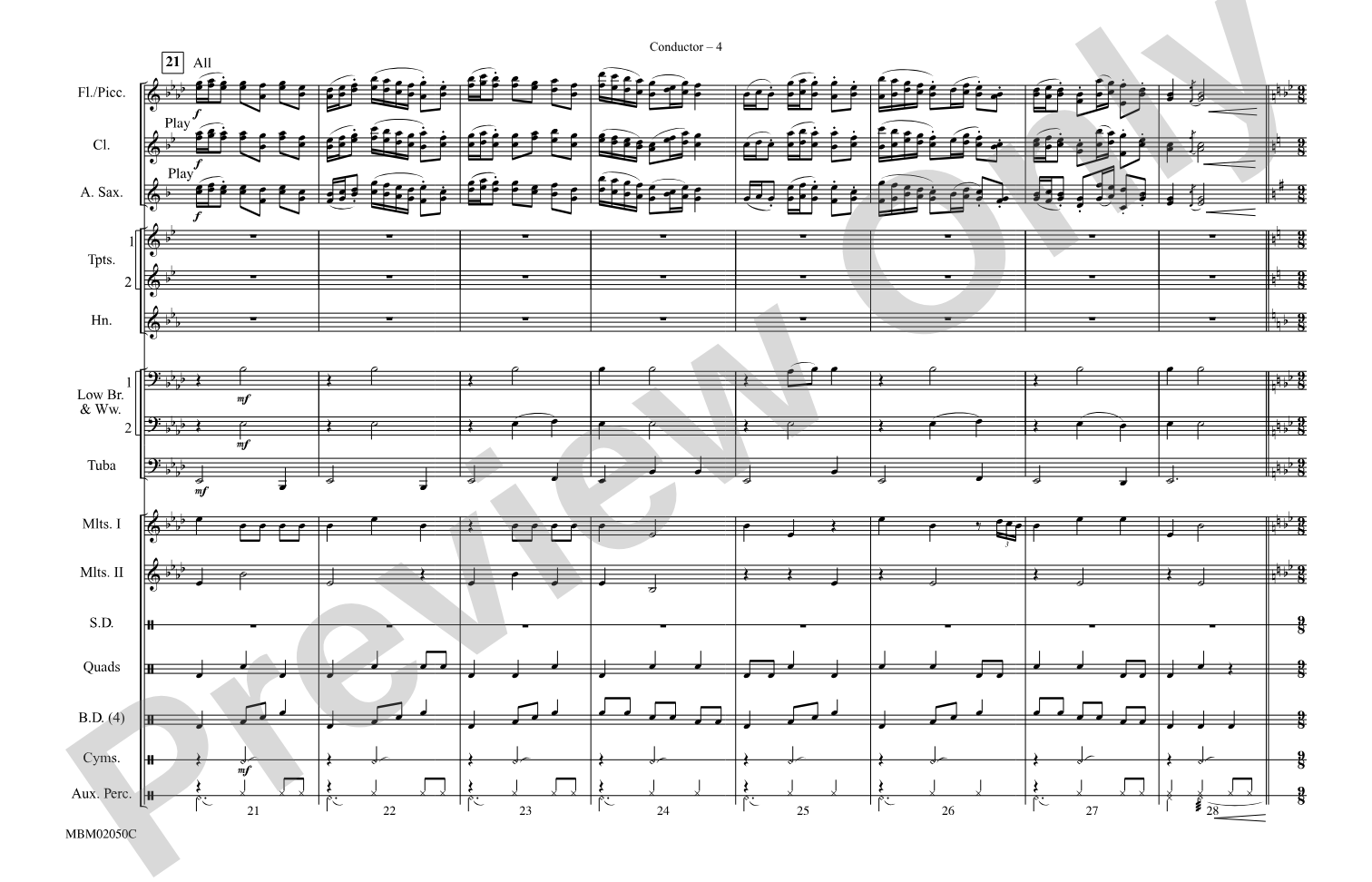 Harry Potter and the Sorcerer's Stone, Part II: Marching Band Conductor Score & Parts