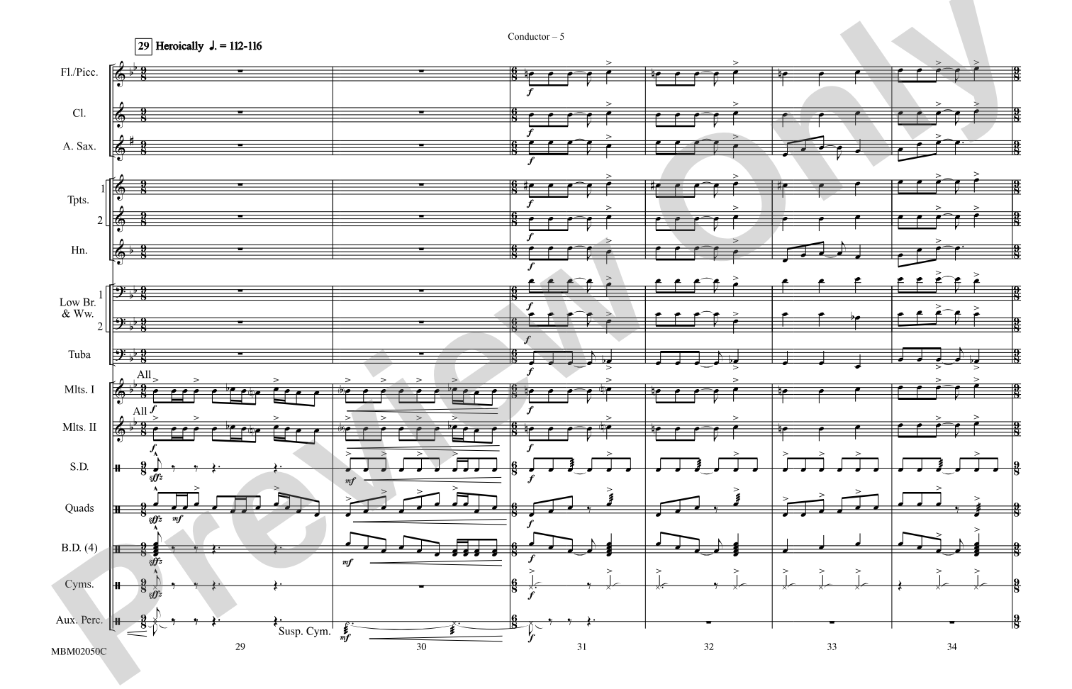 Harry Potter and the Sorcerer's Stone, Part II: Marching Band Conductor Score & Parts