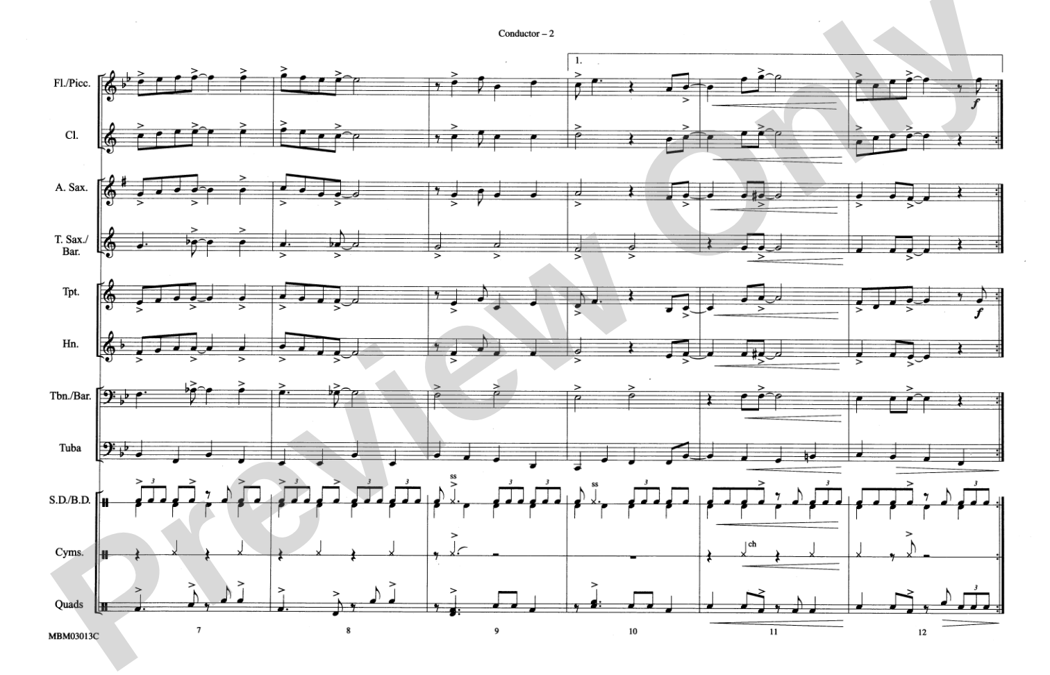 Santa Claus Is Coming to Town: Marching Band Conductor Score & Parts