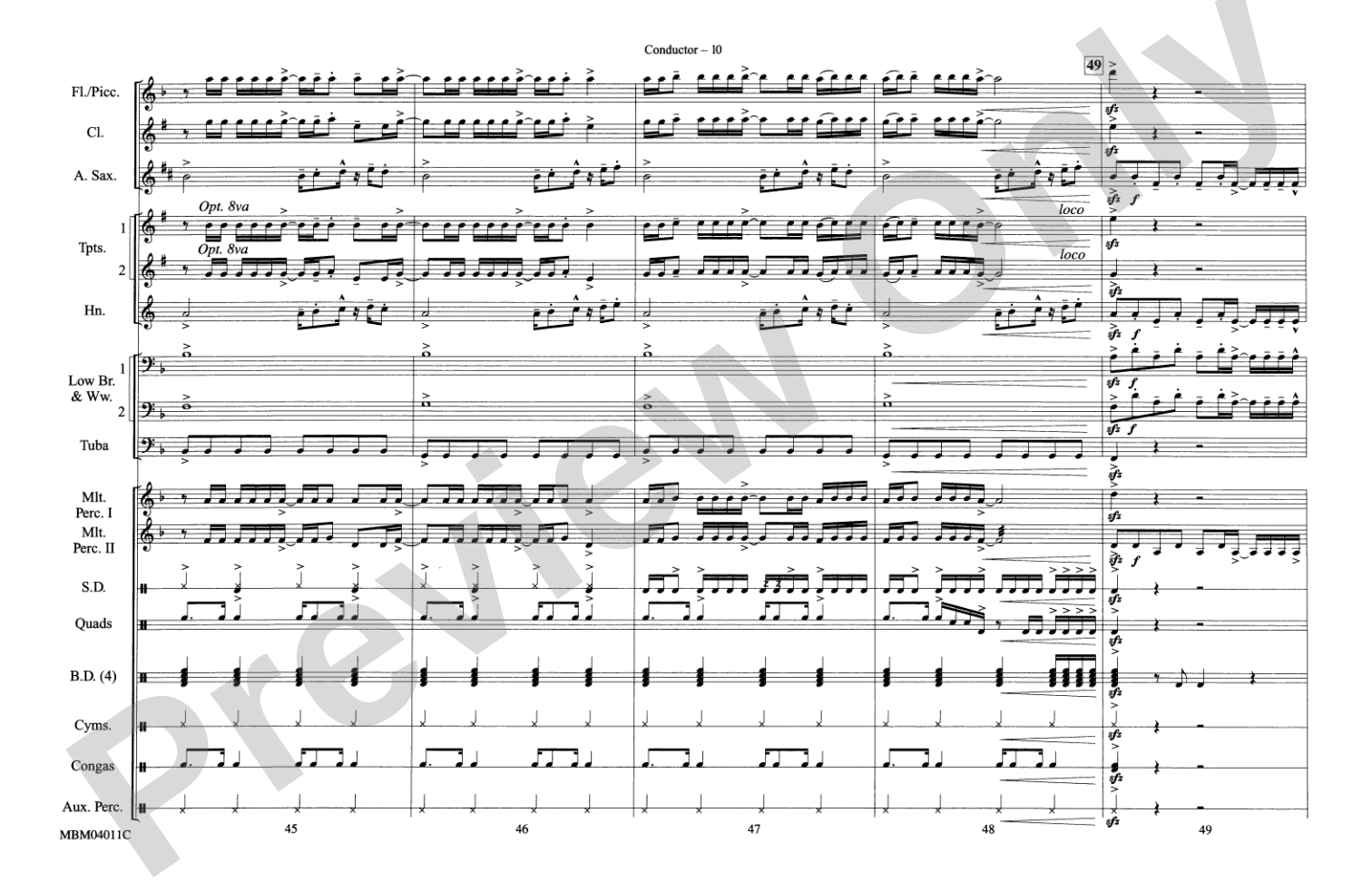 Crazy in Love: Marching Band Conductor Score & Parts