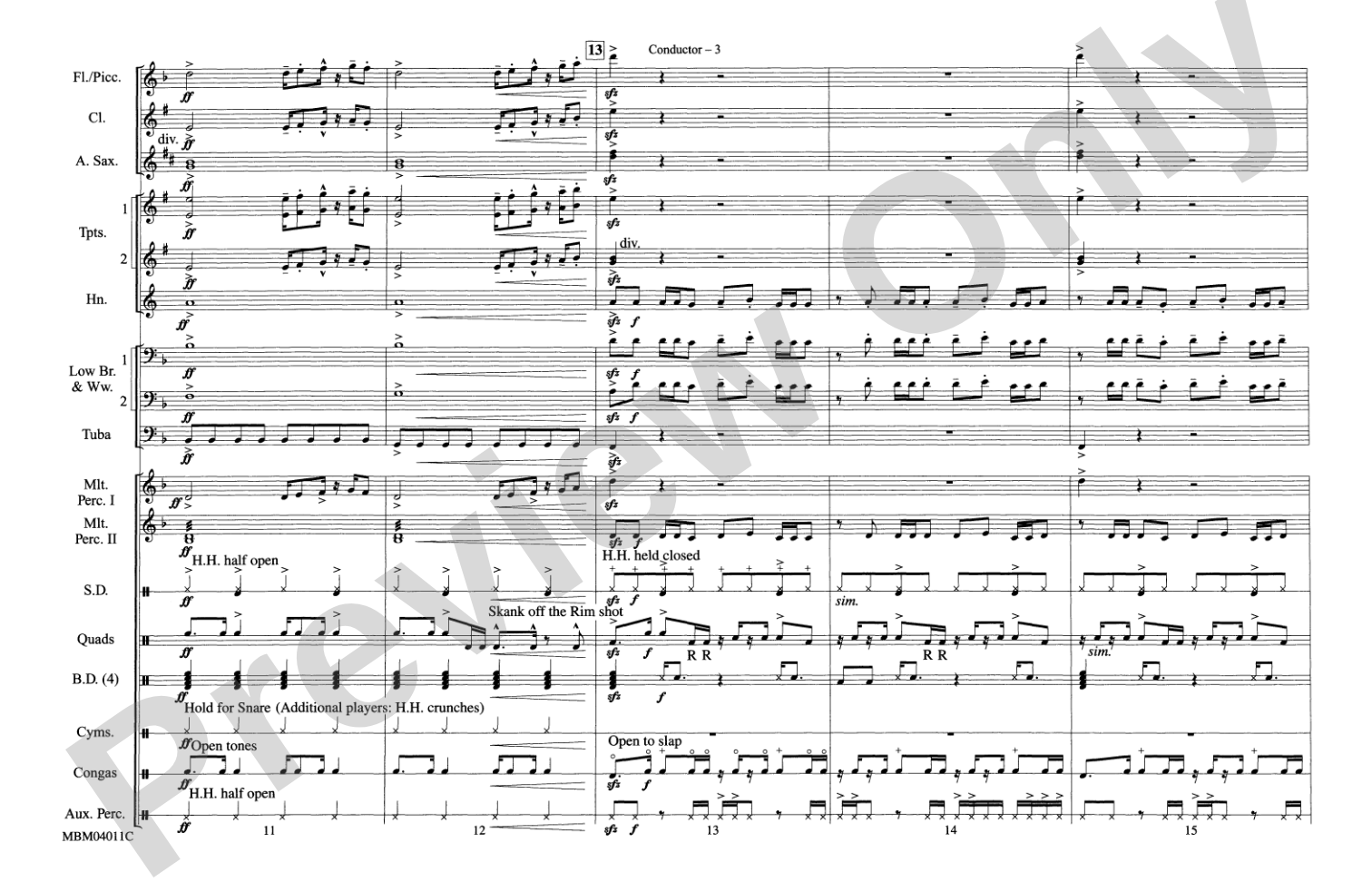 Crazy in Love: Marching Band Conductor Score & Parts