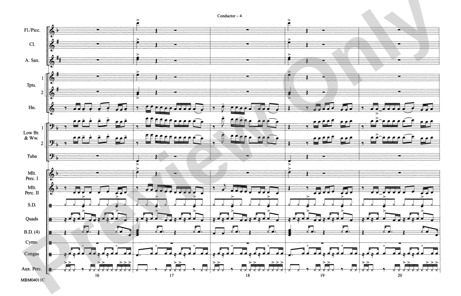 Crazy in Love: Marching Band Conductor Score & Parts