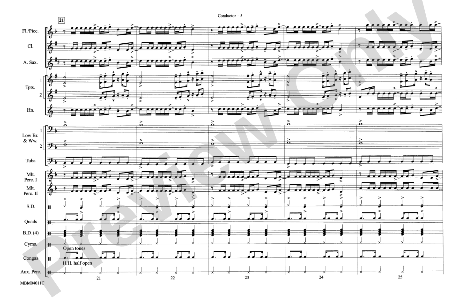 Crazy in Love: Marching Band Conductor Score & Parts