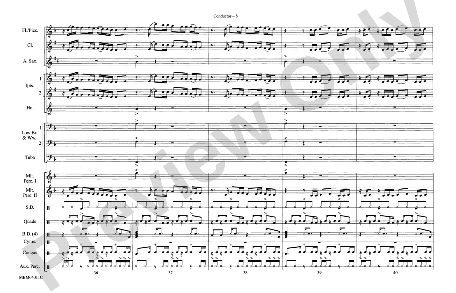 Crazy in Love: Marching Band Conductor Score & Parts