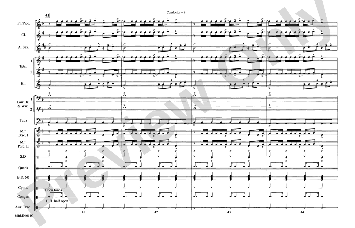 Crazy in Love: Marching Band Conductor Score & Parts