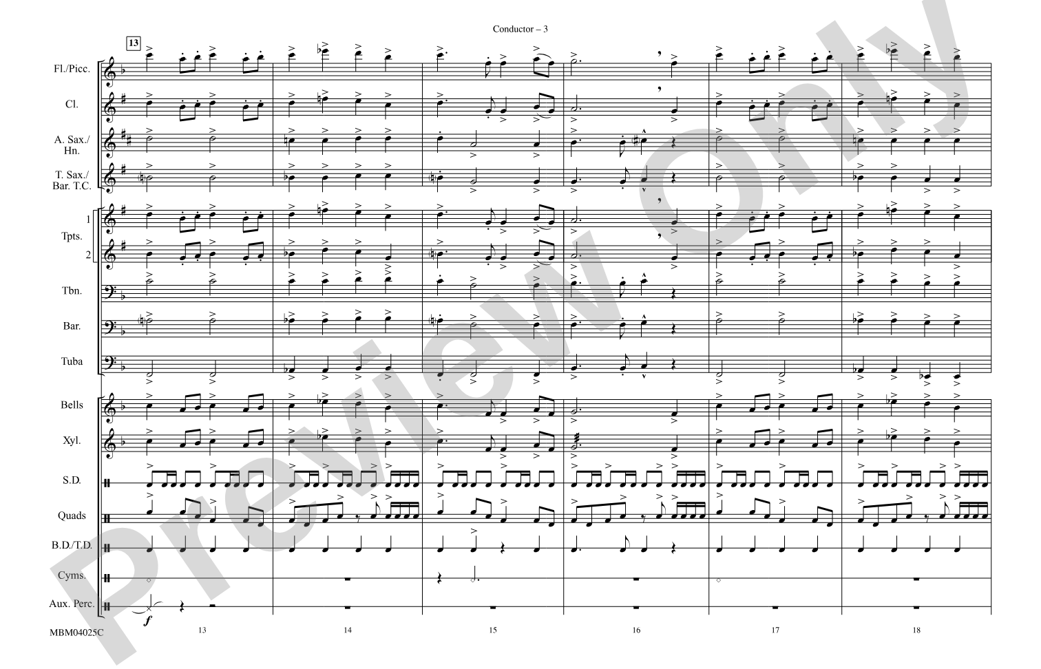 Spitfire: Marching Band Conductor Score & Parts