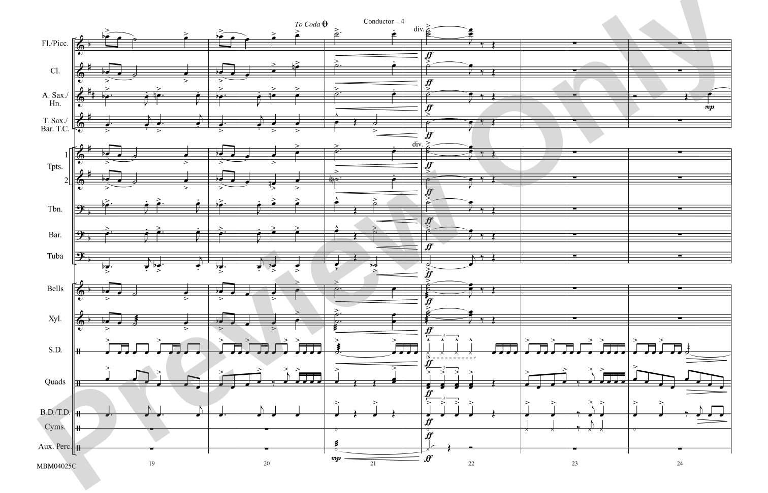 Spitfire: Marching Band Conductor Score & Parts