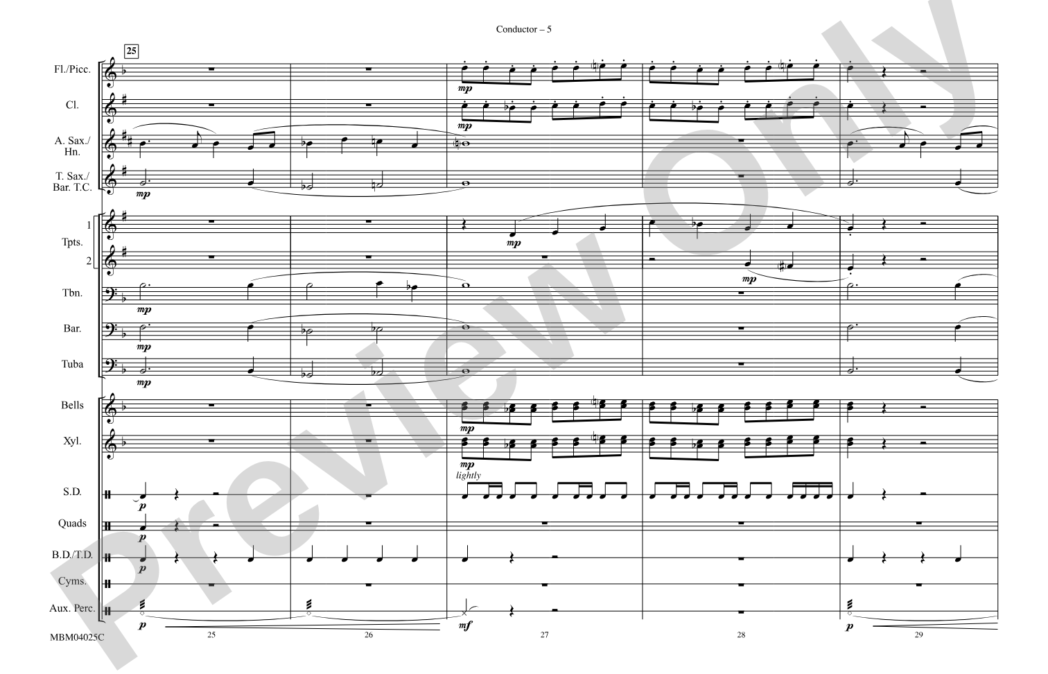 Spitfire: Marching Band Conductor Score & Parts