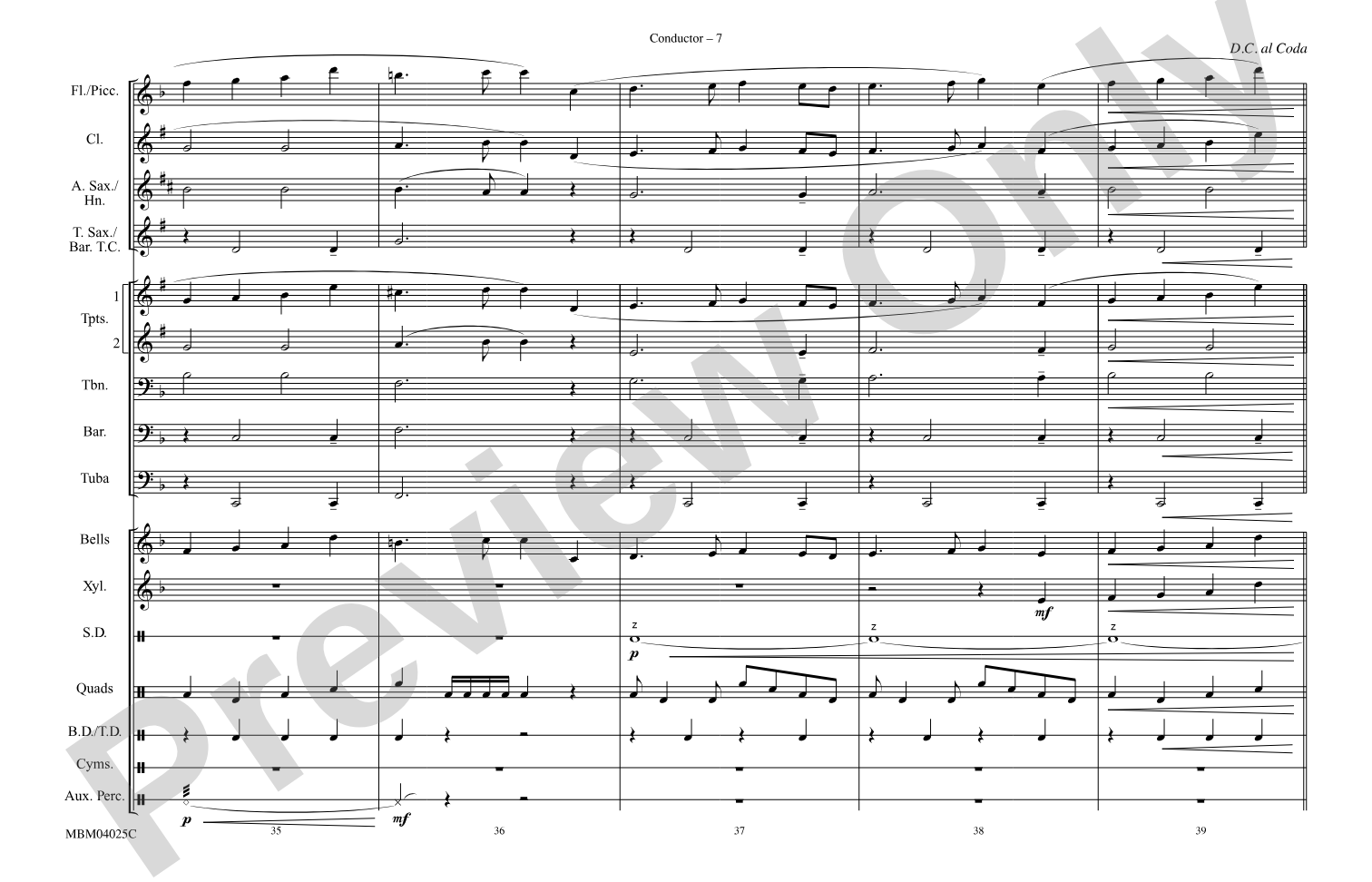 Spitfire: Marching Band Conductor Score & Parts