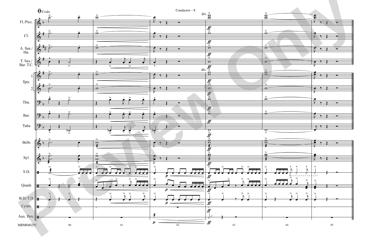 Spitfire: Marching Band Conductor Score & Parts