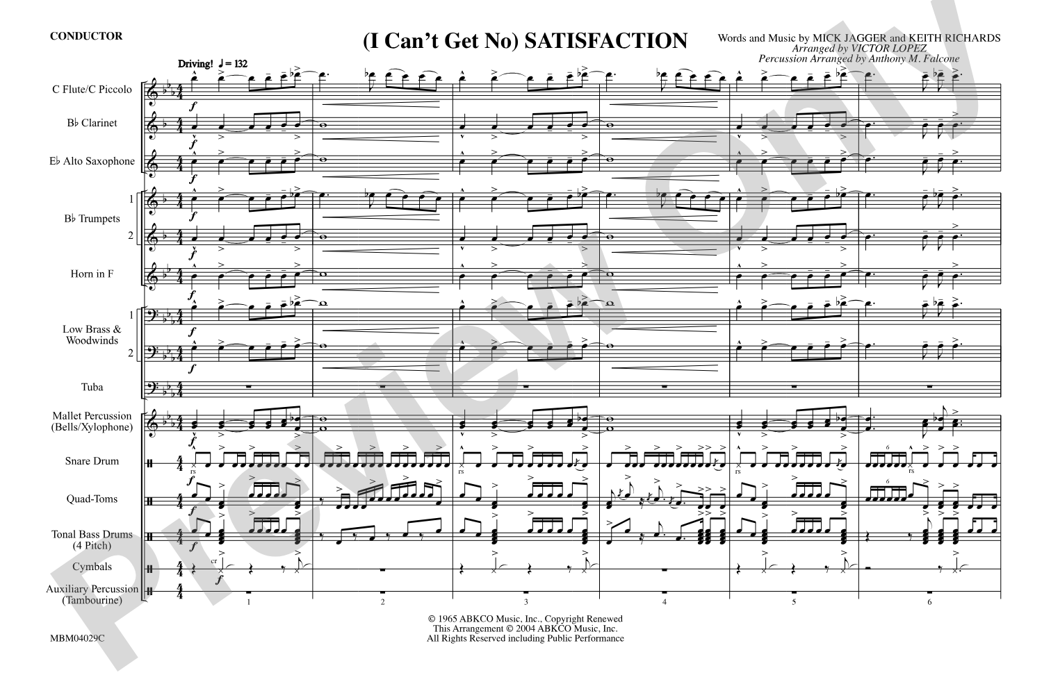 (I Can't Get No) Satisfaction: Marching Band Conductor Score & Parts