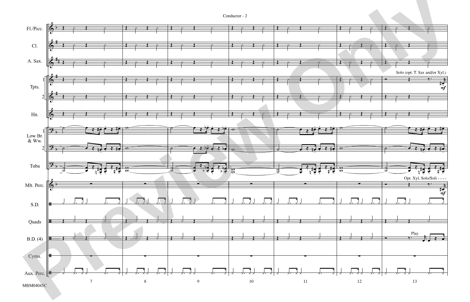 The Pink Panther: Marching Band Conductor Score & Parts