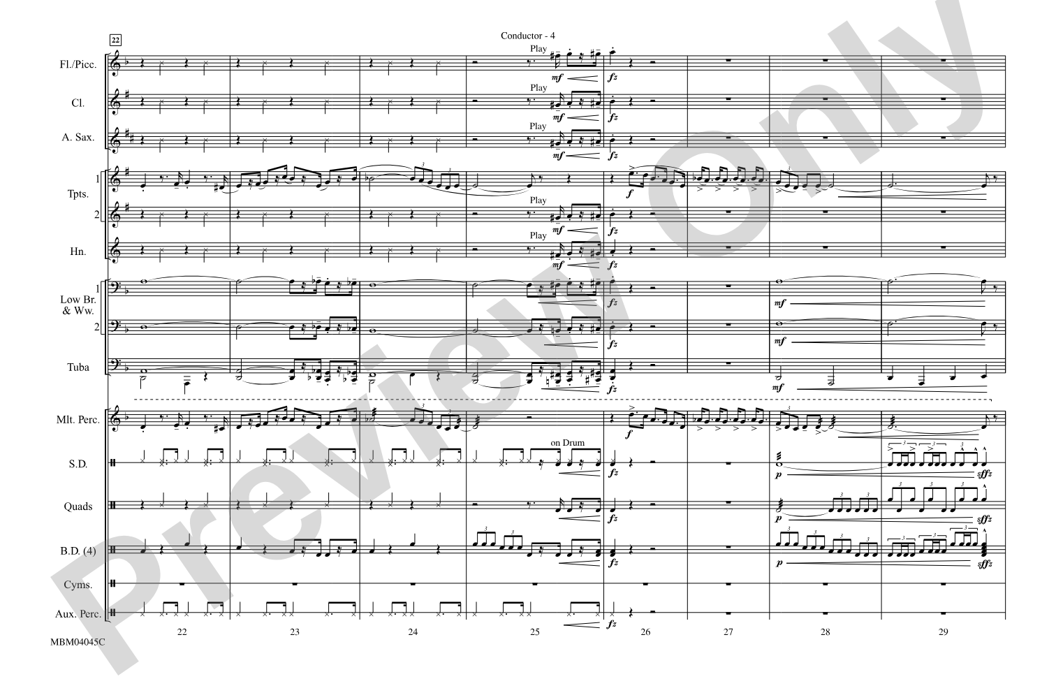 The Pink Panther: Marching Band Conductor Score & Parts