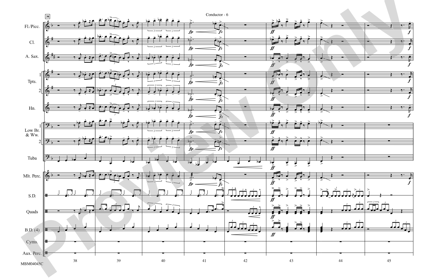 The Pink Panther: Marching Band Conductor Score & Parts