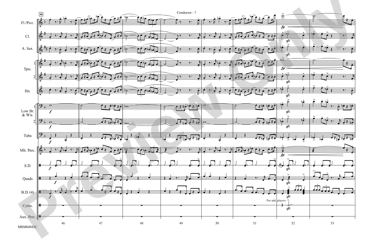 The Pink Panther: Marching Band Conductor Score & Parts