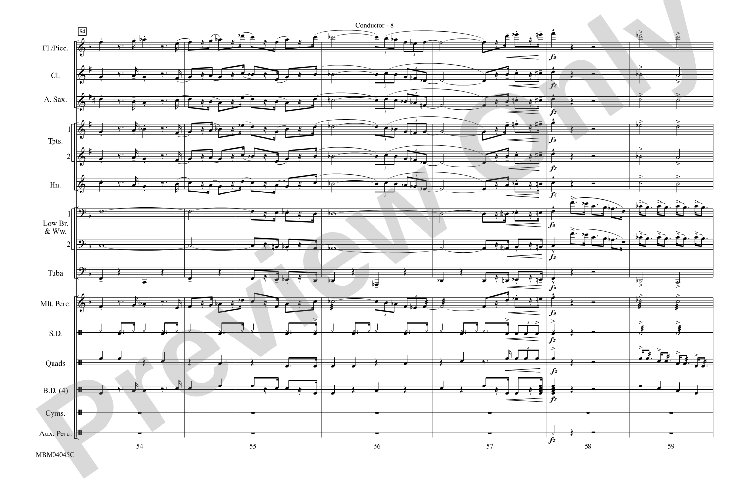 The Pink Panther: Marching Band Conductor Score & Parts