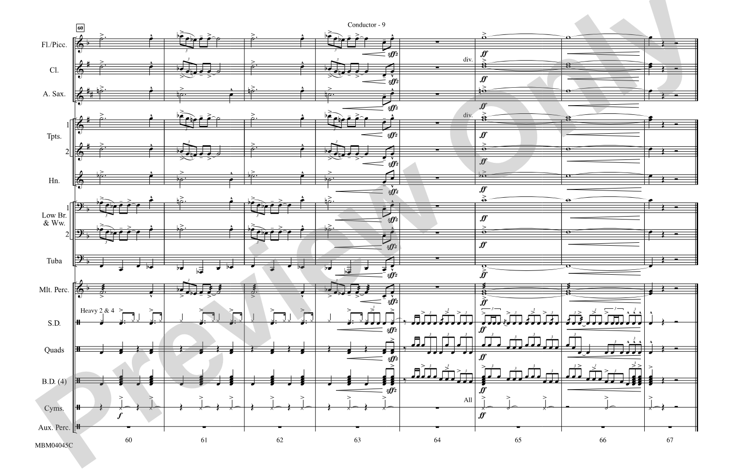 The Pink Panther: Marching Band Conductor Score & Parts