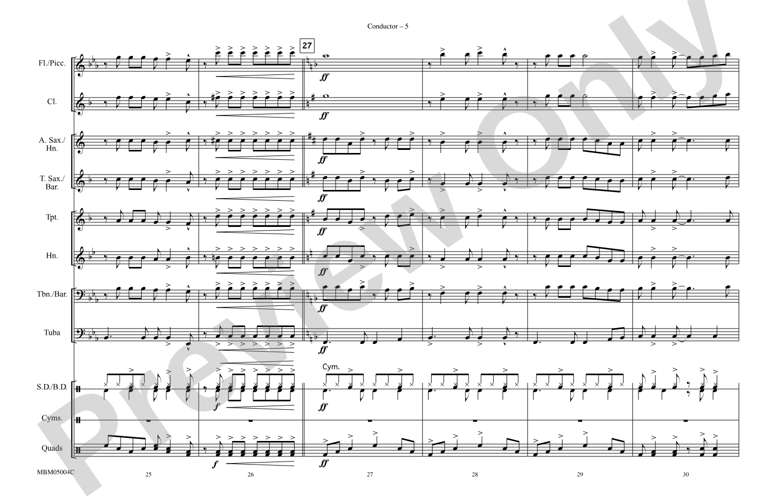 Another Saturday Night: Marching Band Conductor Score & Parts