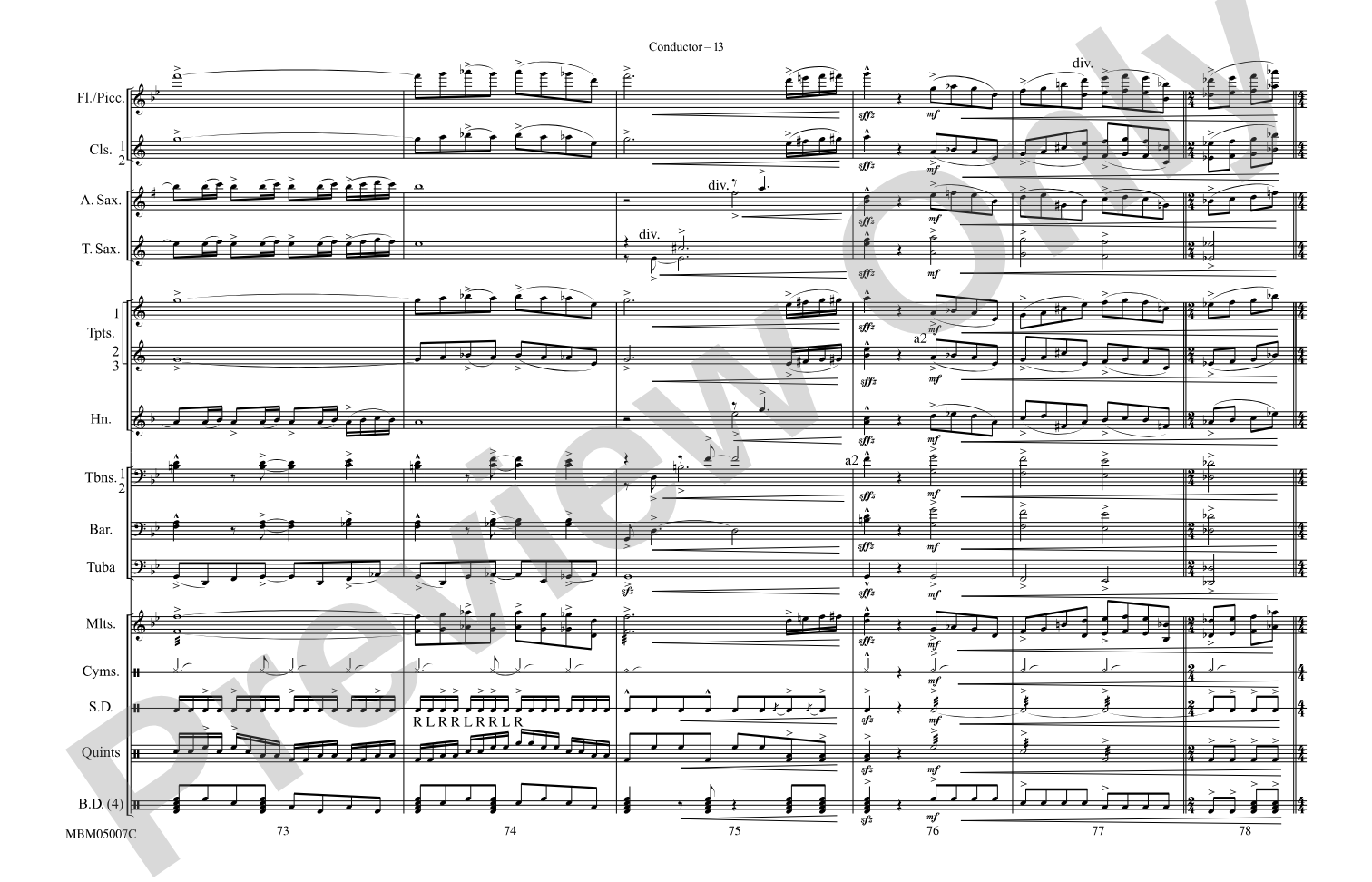 Caravan: Marching Band Conductor Score & Parts