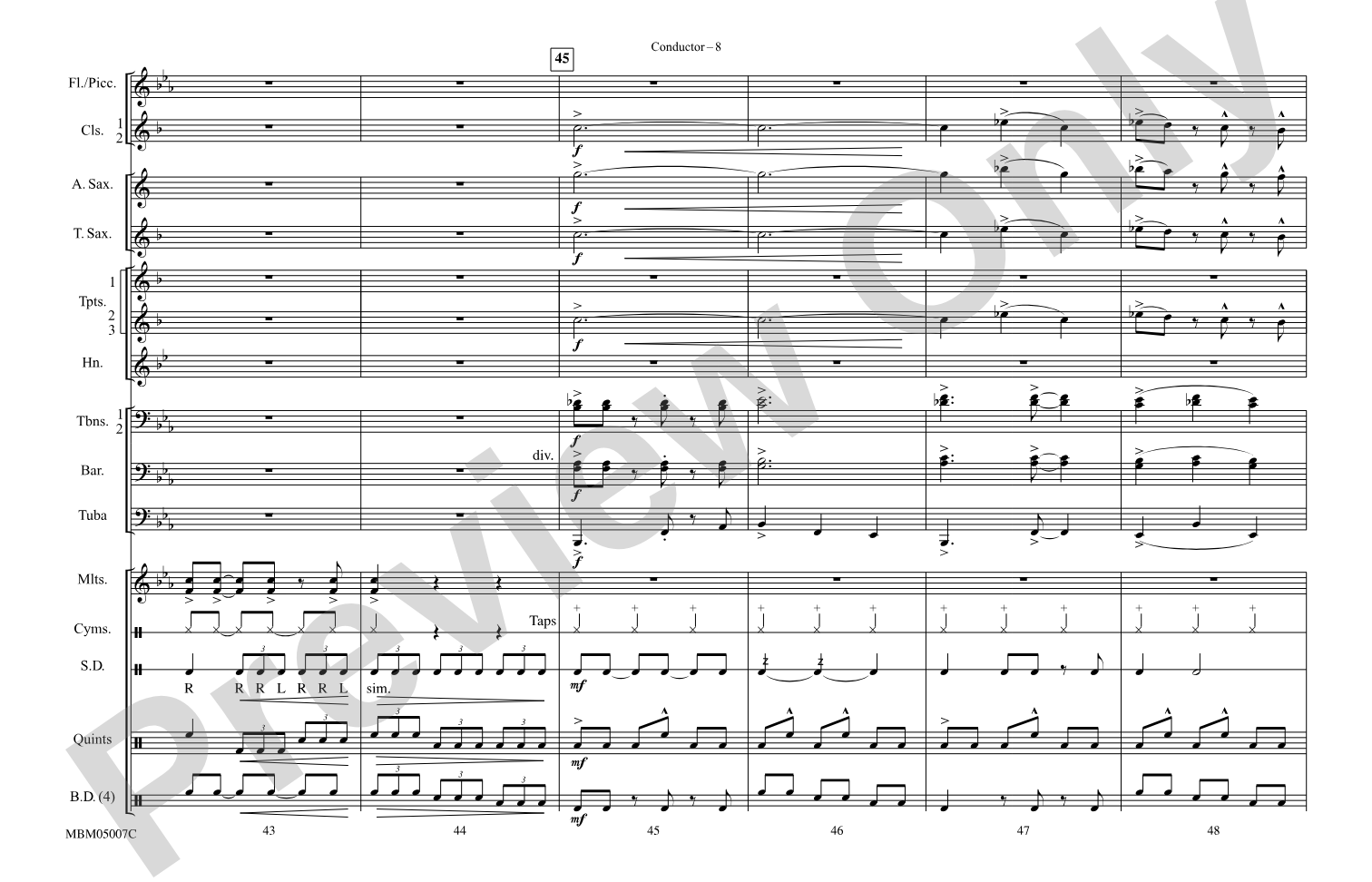 Caravan: Marching Band Conductor Score & Parts