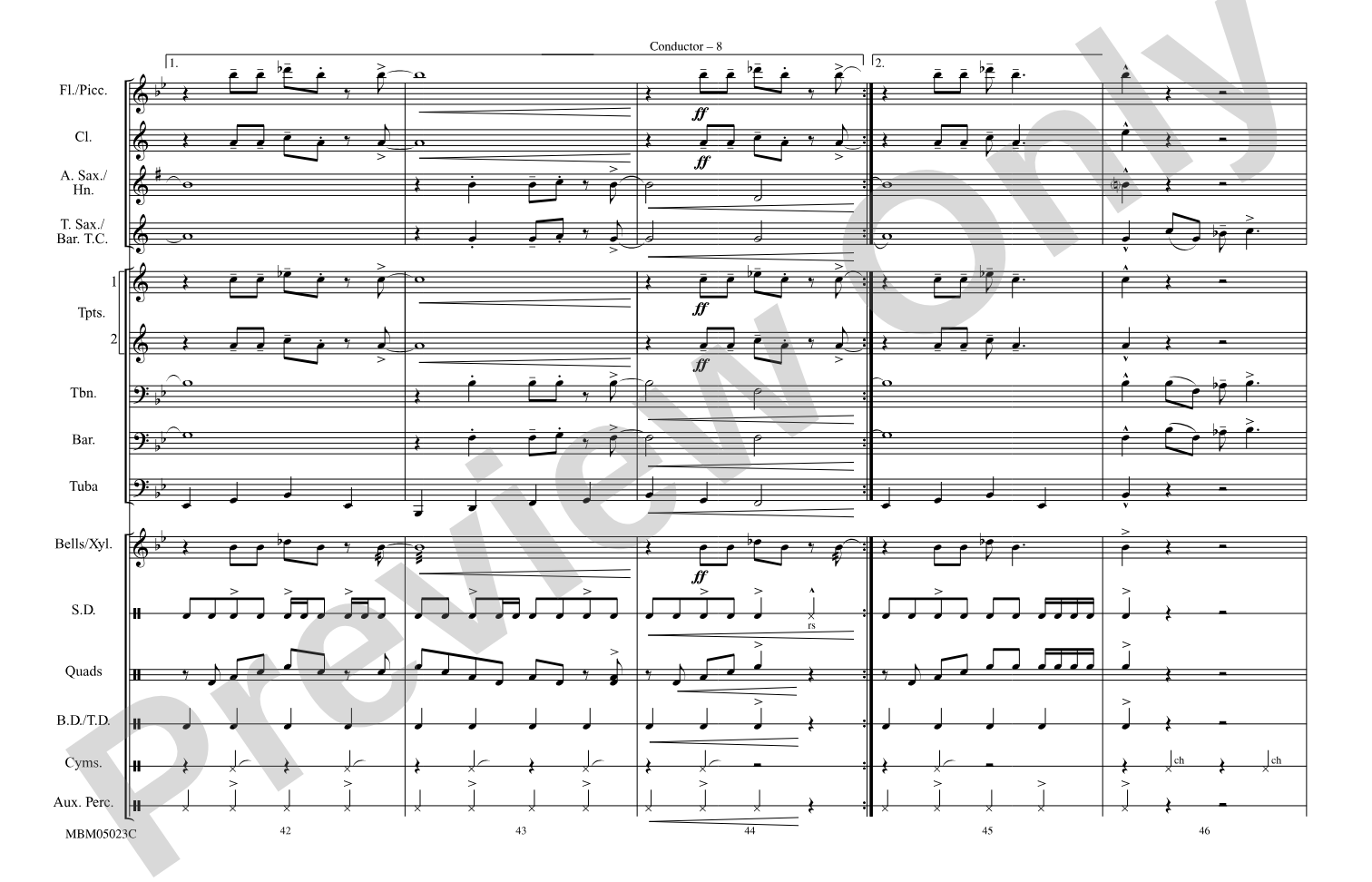 What'd I Say: Marching Band Conductor Score & Parts