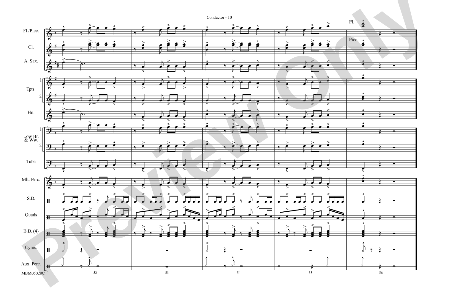 The Magnificent Seven: Marching Band Conductor Score & Parts