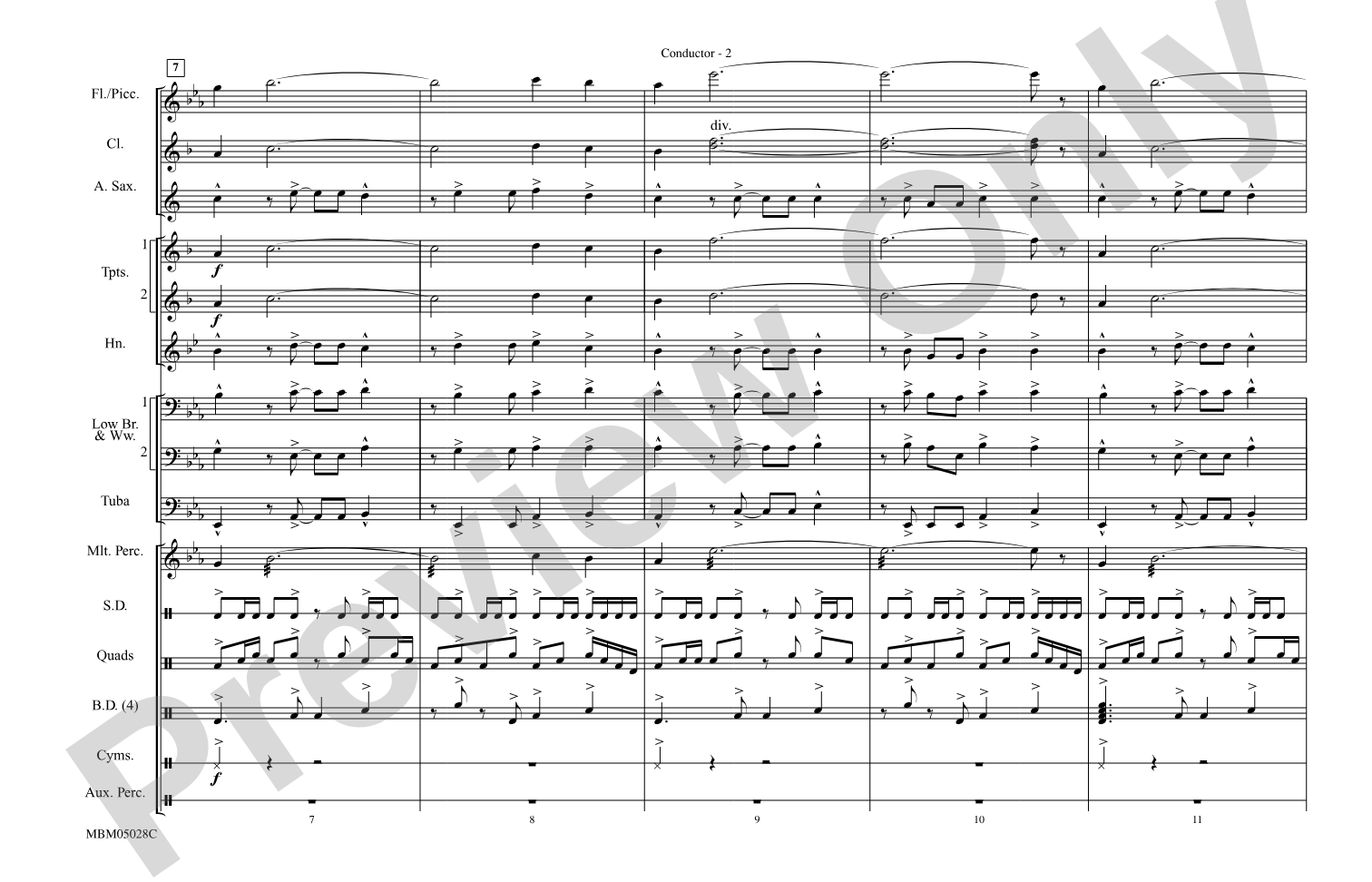 The Magnificent Seven: Marching Band Conductor Score & Parts