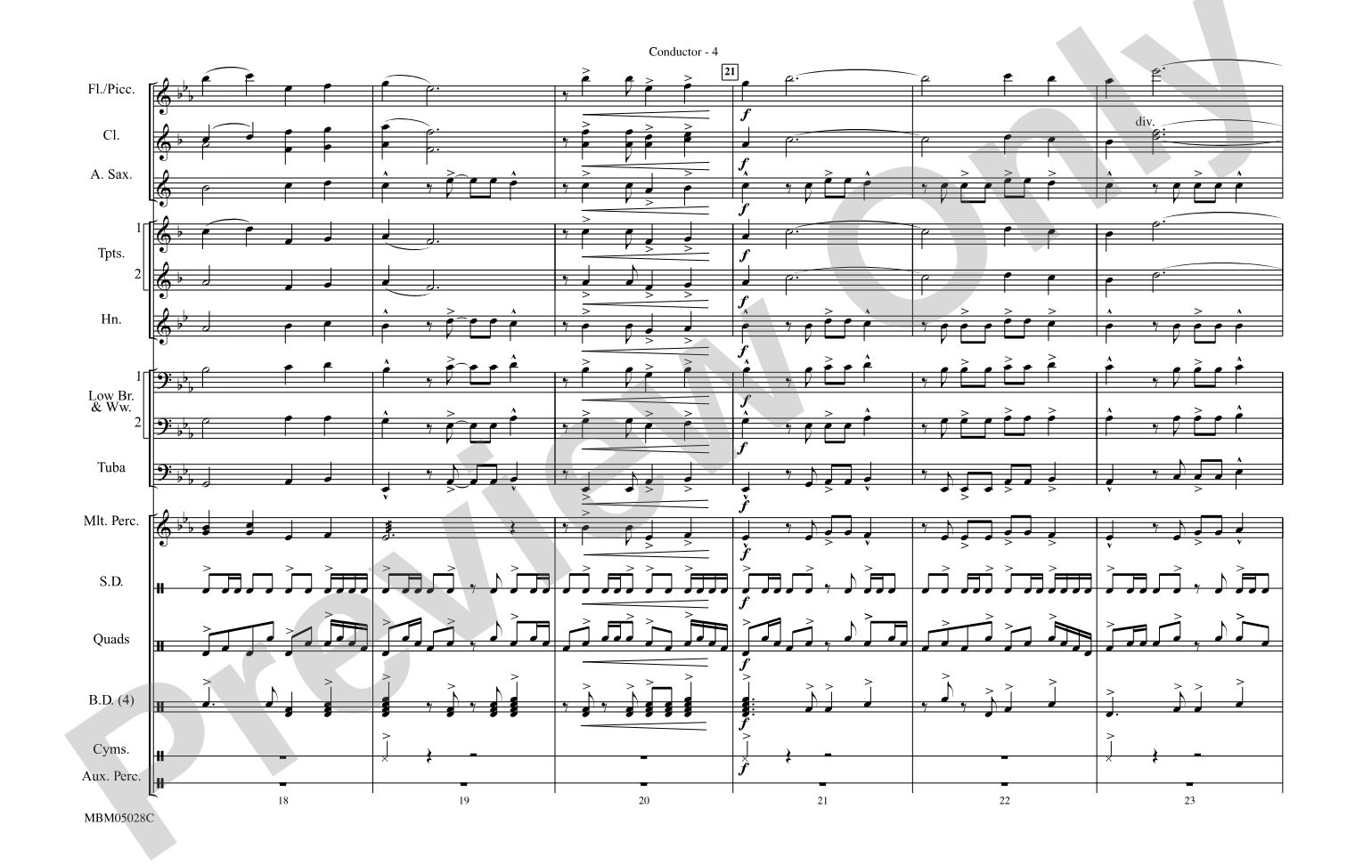 The Magnificent Seven: Marching Band Conductor Score & Parts
