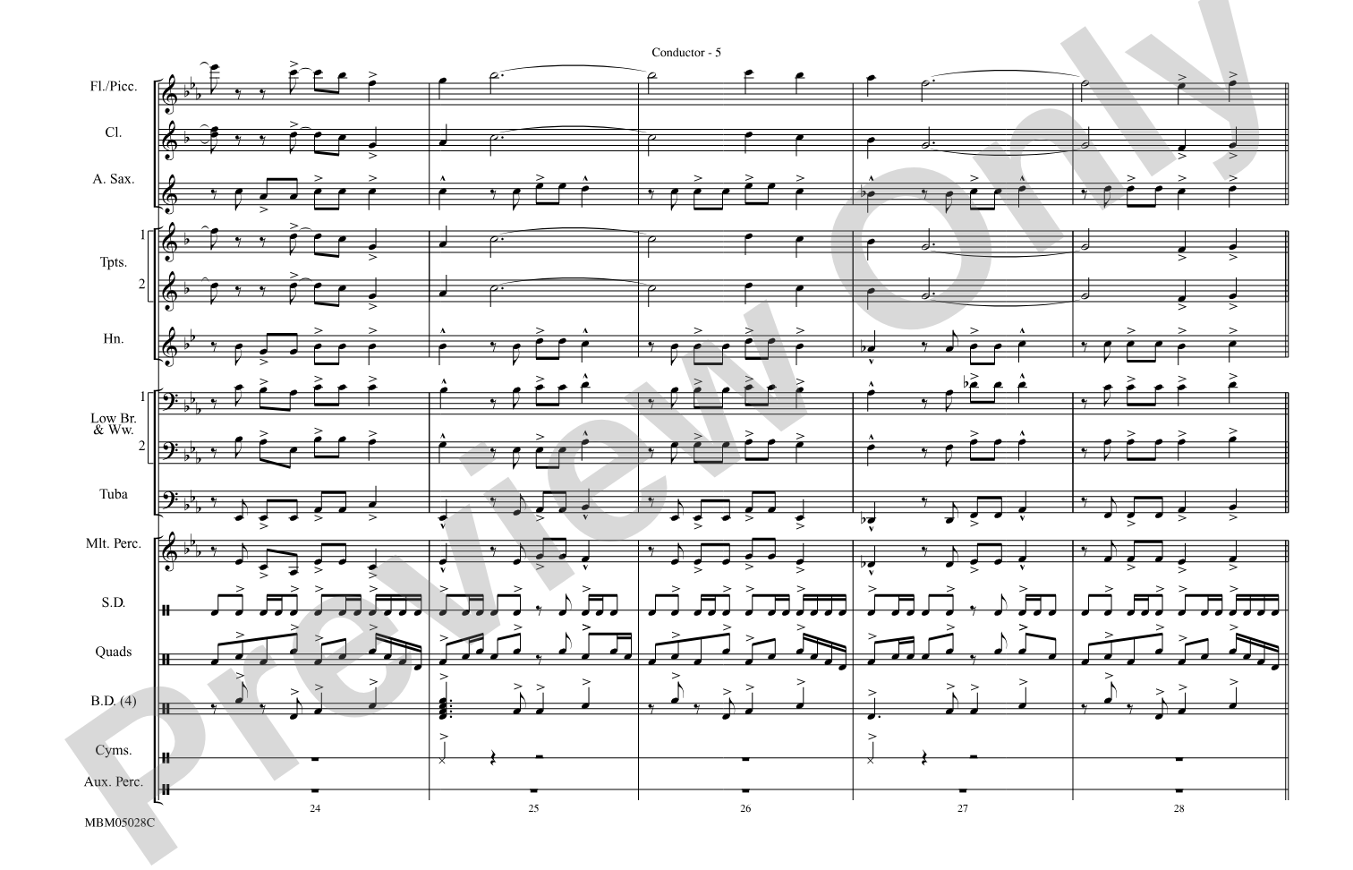 The Magnificent Seven: Marching Band Conductor Score & Parts