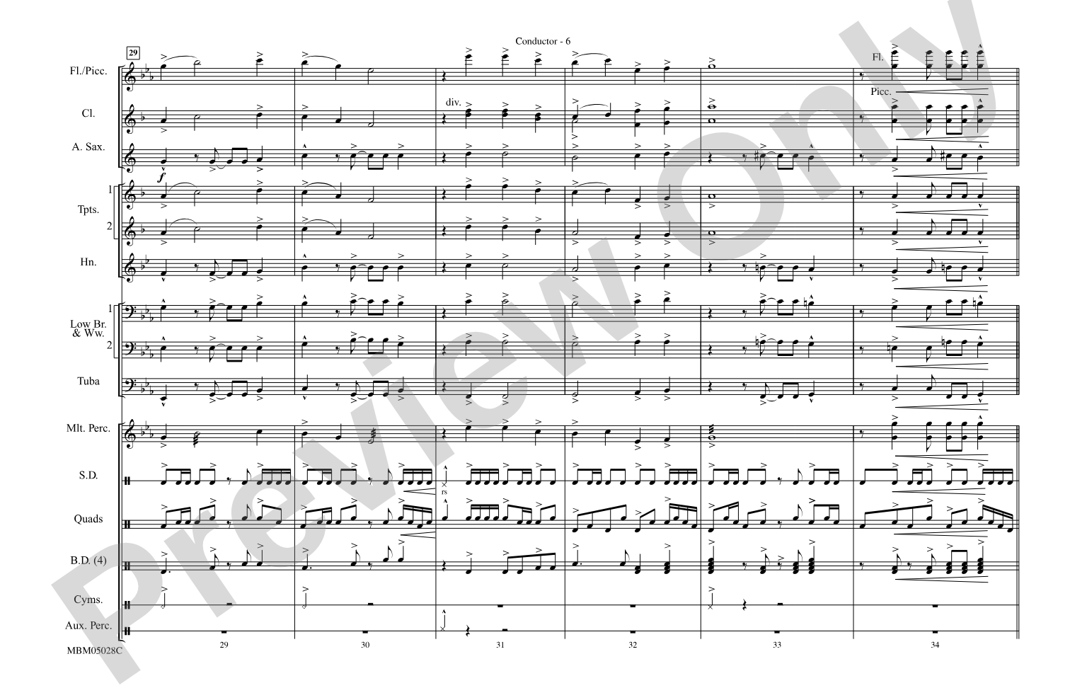 The Magnificent Seven: Marching Band Conductor Score & Parts