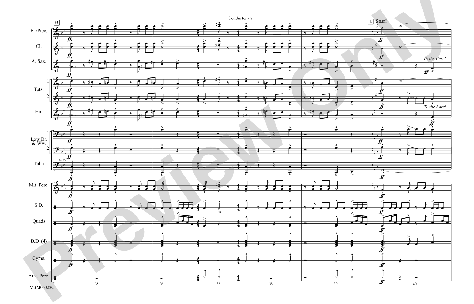 The Magnificent Seven: Marching Band Conductor Score & Parts