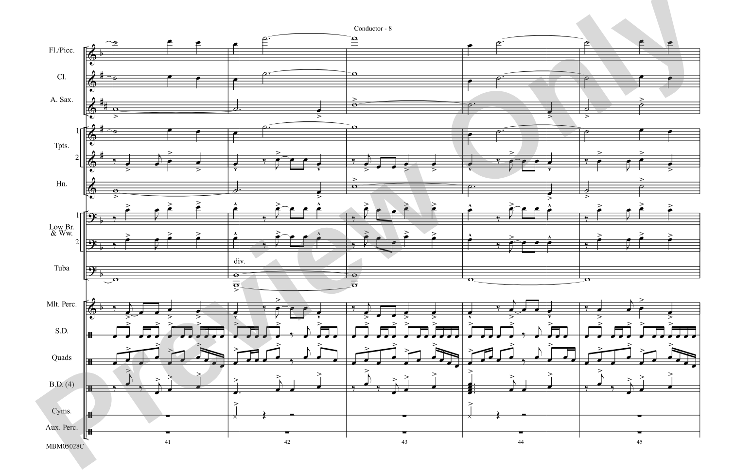 The Magnificent Seven: Marching Band Conductor Score & Parts