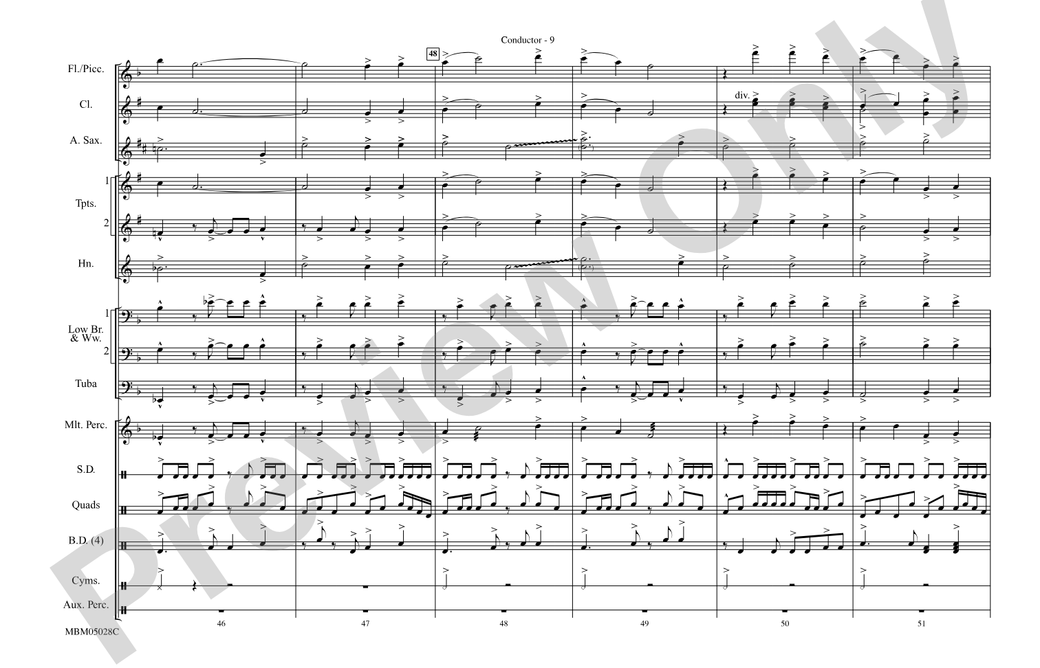 The Magnificent Seven: Marching Band Conductor Score & Parts