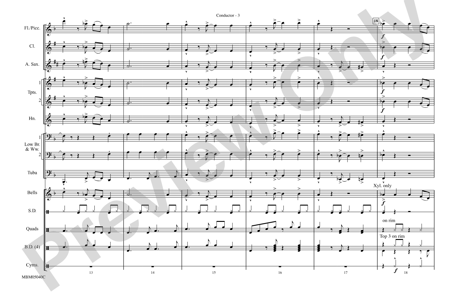 Movin' on Up (Theme from "The Jeffersons"): Marching Band Conductor Score & Parts