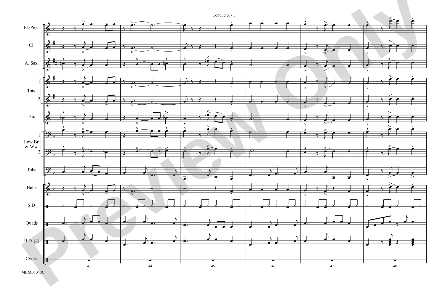 Movin' on Up (Theme from "The Jeffersons"): Marching Band Conductor Score & Parts
